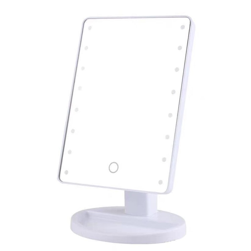 LED Lighted Makeup Mirror With Storage Base Touch Control Rotatable Vanity Mirror 5