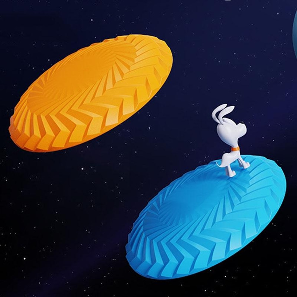 Interactive Bite Resistant Floating Dog Frisbee Toy for Training, Fetch & Outdoor Play TPR Flying Disc