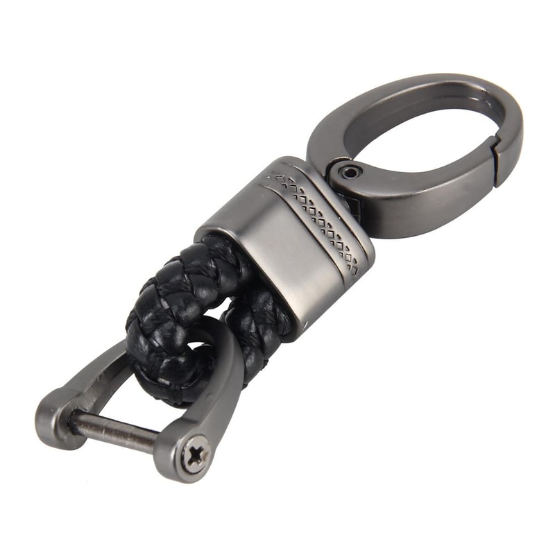 Metal Car Key Ring Black Belt Keychain Gift 1