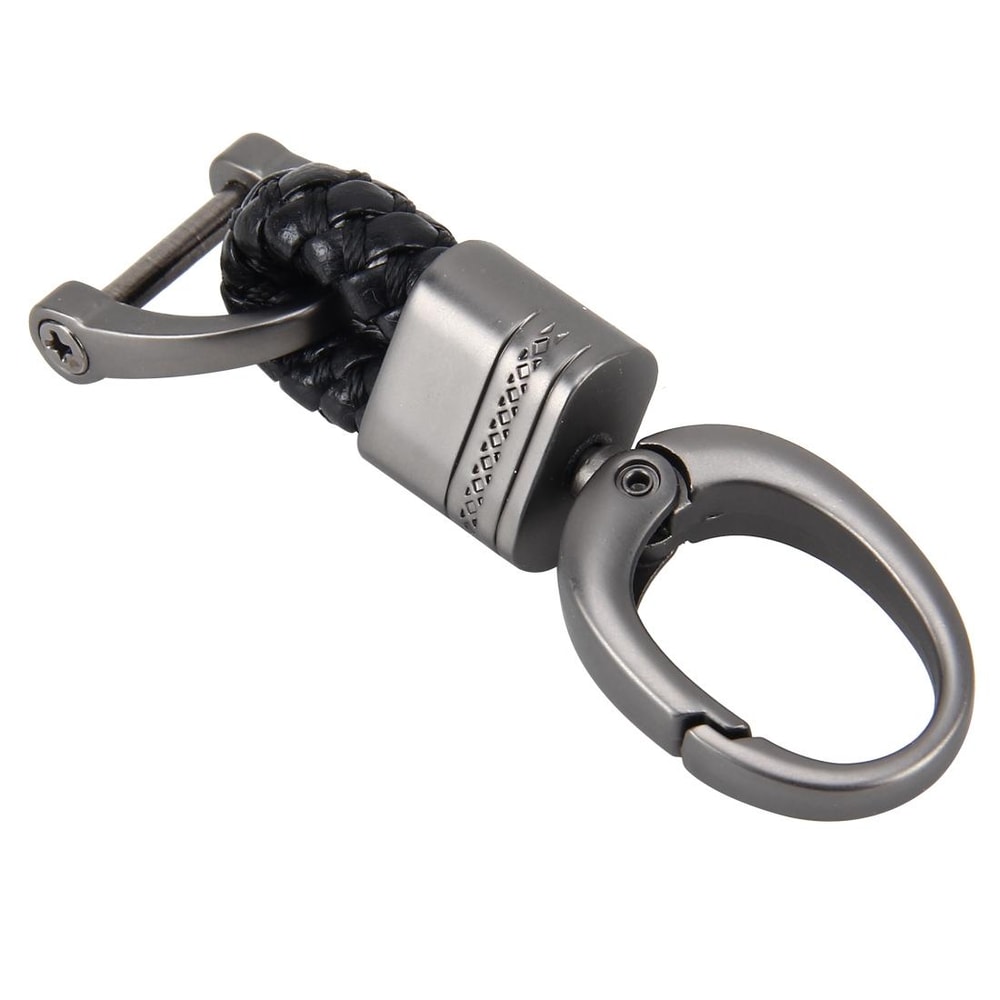 Metal Car Key Ring Black Belt Keychain Gift 2