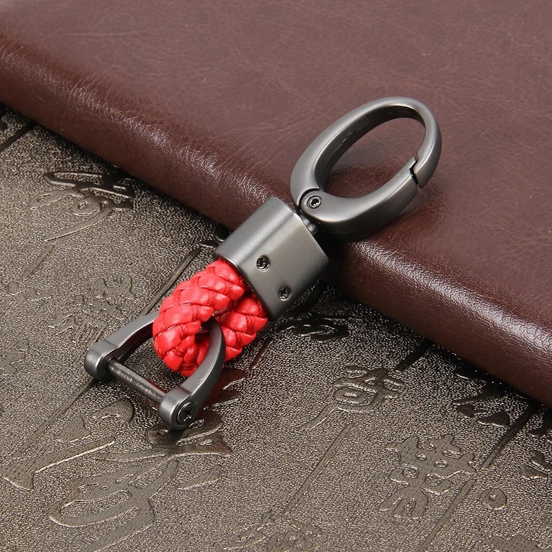 Metal Car Key Ring Black Belt Keychain Gift
