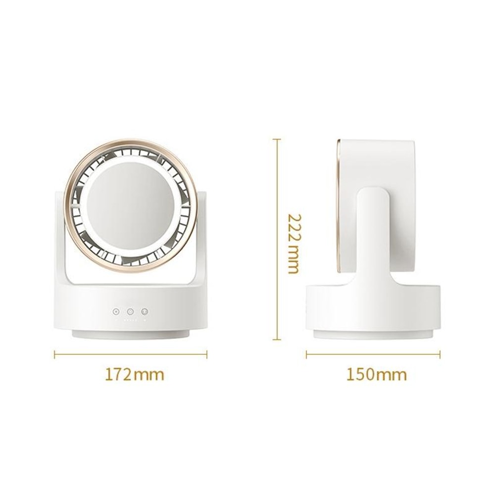 3in1 Bladeless Desk Fan With LED Light And Mirror USB Portable Quiet Air Circulator 9