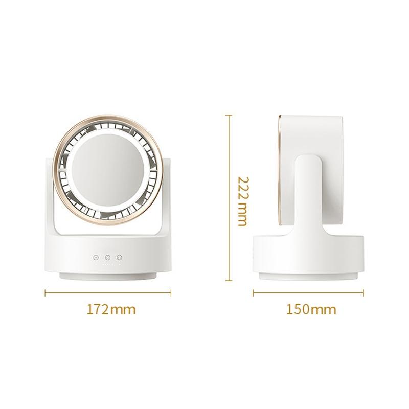 3in1 Bladeless Desk Fan With LED Light And Mirror USB Portable Quiet Air Circulator 9