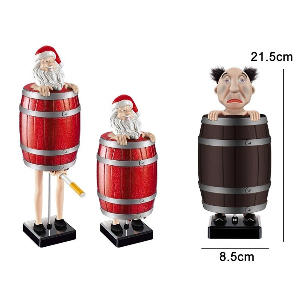 Wooden Barrel Automatic Cigarette Case Novelty Ejection Cigarette Holder Prank Gift