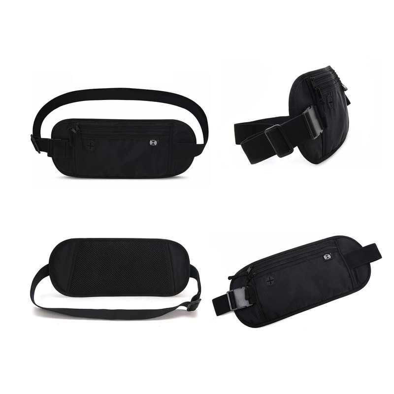 Invisible RFID Blocking Travel Waist Pack Waterproof Phone Passport Security Belt Bag 2