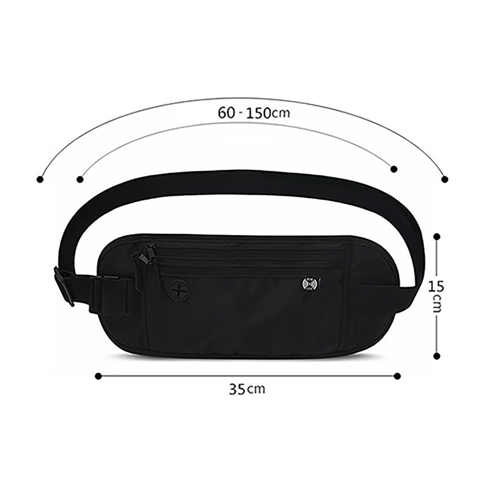 Invisible RFID Blocking Travel Waist Pack Waterproof Phone Passport Security Belt Bag 3