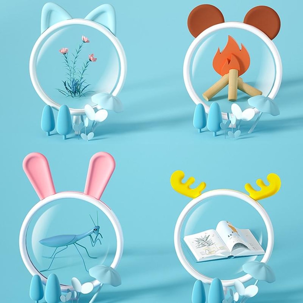 Cartoon Bear Kids Magnifying Glass Toy Educational 75mm HD Lens Science Magnifier