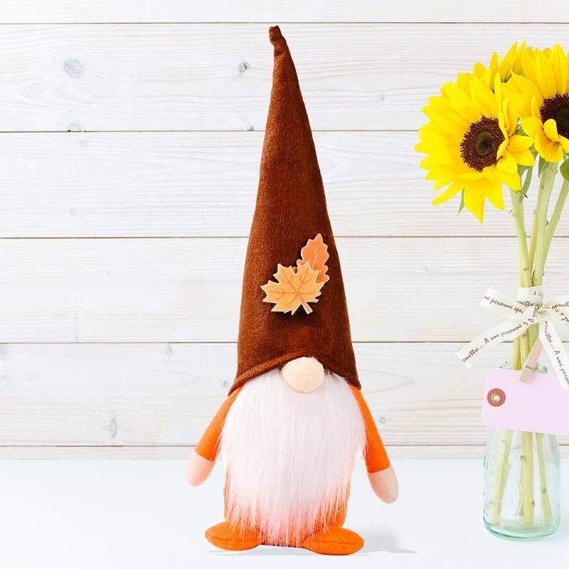 Pumpkin Maple Leaf Doll Standing Fall Gnome Decor For Thanksgiving And Halloween 8
