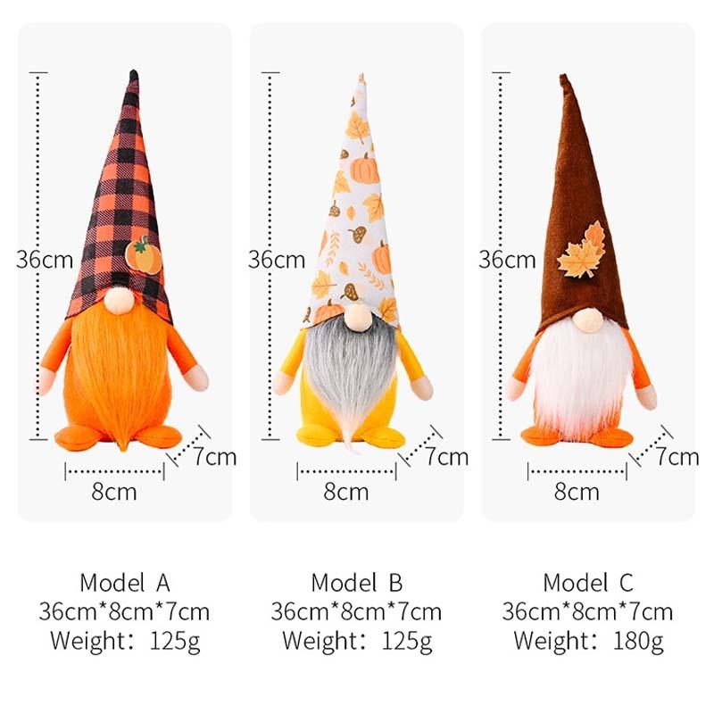 Pumpkin Maple Leaf Doll Standing Fall Gnome Decor For Thanksgiving And Halloween 5