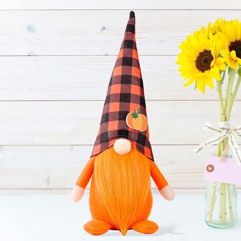 Pumpkin Maple Leaf Doll Standing Fall Gnome Decor For Thanksgiving And Halloween 6