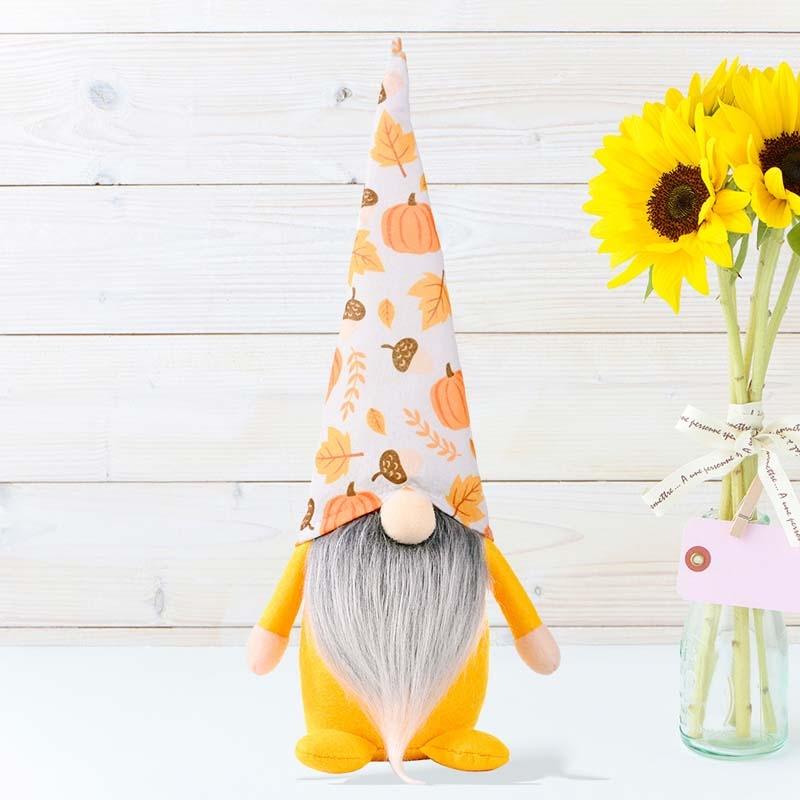 Pumpkin Maple Leaf Doll Standing Fall Gnome Decor For Thanksgiving And Halloween 7