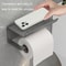 Adhesive Toilet Paper Holder With Shelf Rustproof Bathroom Storage Organizer 7
