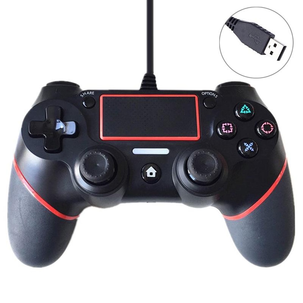 Wired Controller for Sony PlayStation, Red Gaming Gamepad, Precision USB Game Controller