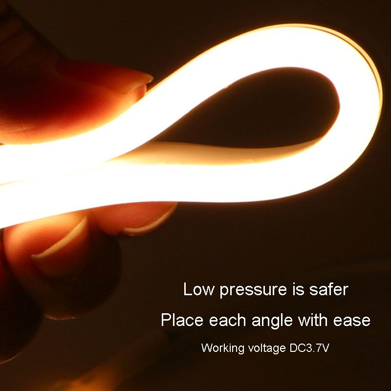 Motion Sensor LED Light Strip USB Rechargeable Warm White Flexible 2M Closet Night Light