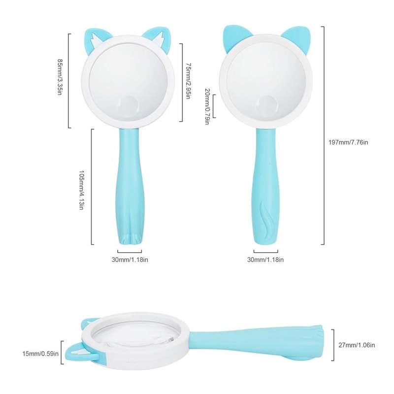 Cartoon Frog Kids Magnifying Glass Handheld Science Experiment Magnifier Toy 3