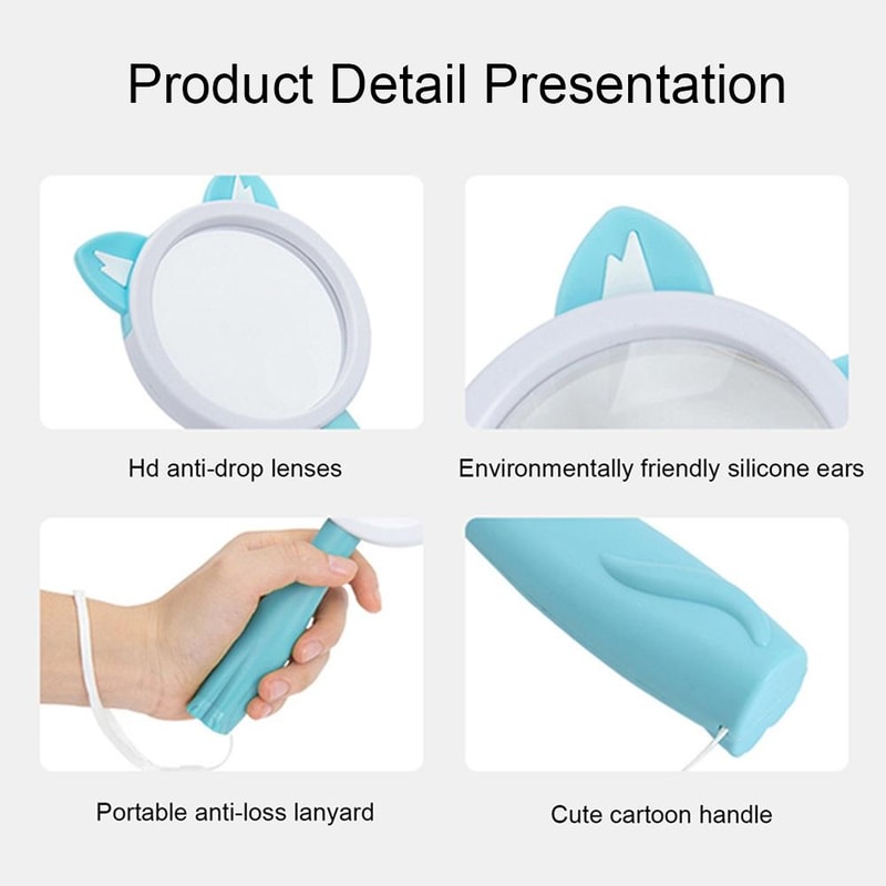 Cartoon Frog Kids Magnifying Glass Handheld Science Experiment Magnifier Toy 5