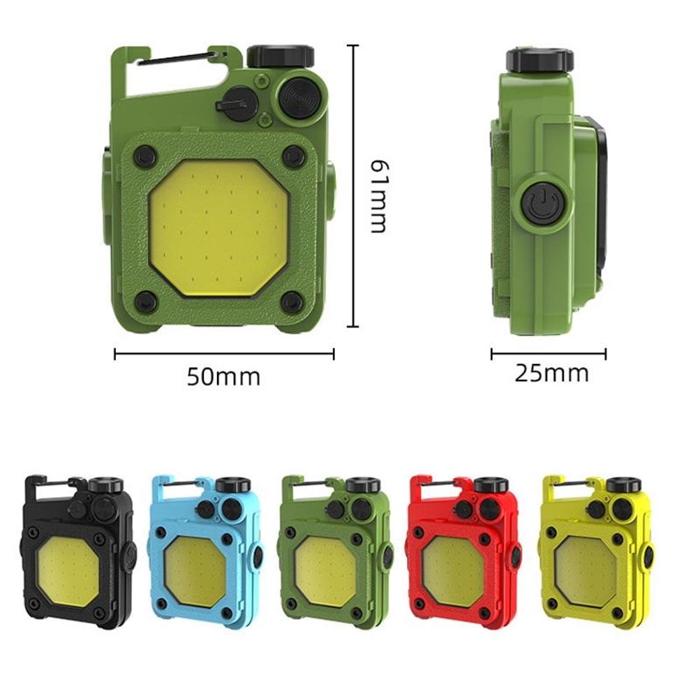 Mini Keychain COB Flashlight USB Rechargeable Magnetic Work Light For Camping Emergency Use 1