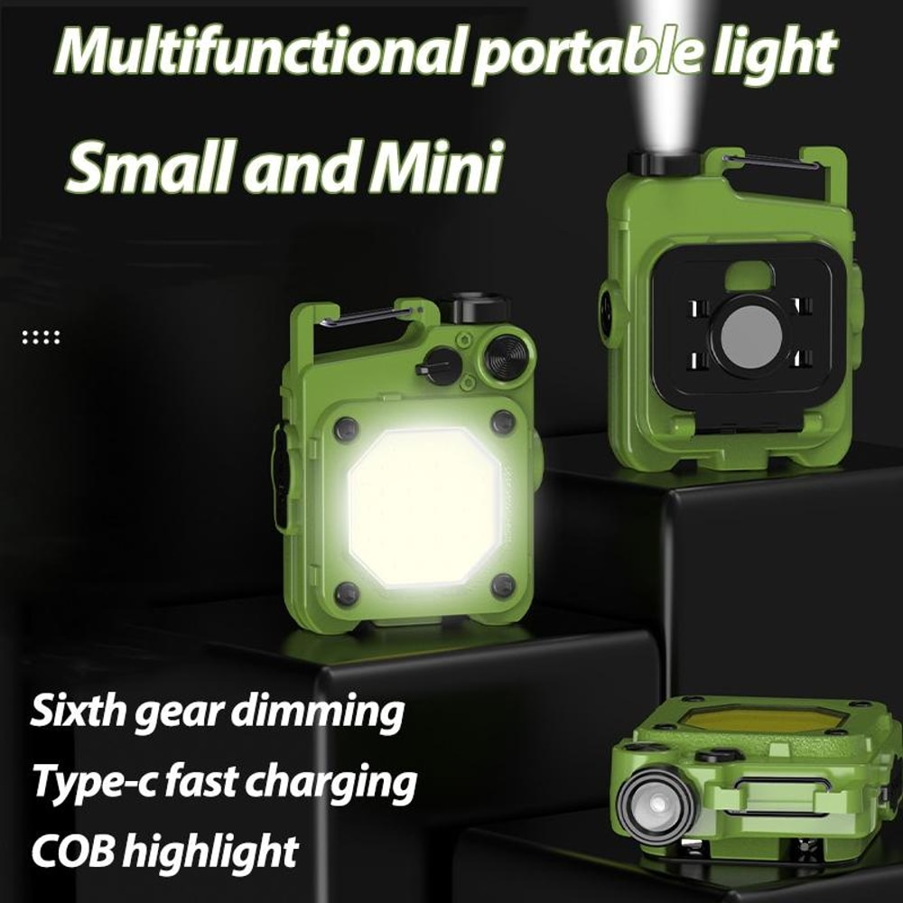 Mini Keychain COB Flashlight USB Rechargeable Magnetic Work Light For Camping Emergency Use 2