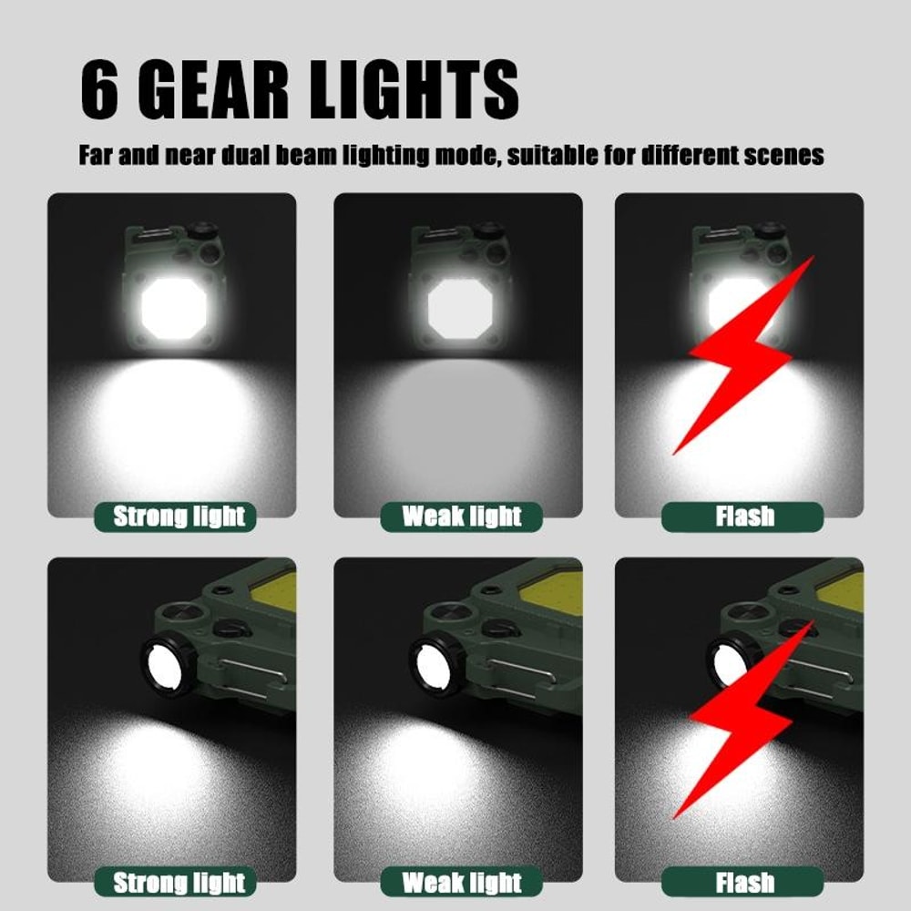 Mini Keychain COB Flashlight USB Rechargeable Magnetic Work Light For Camping Emergency Use 4
