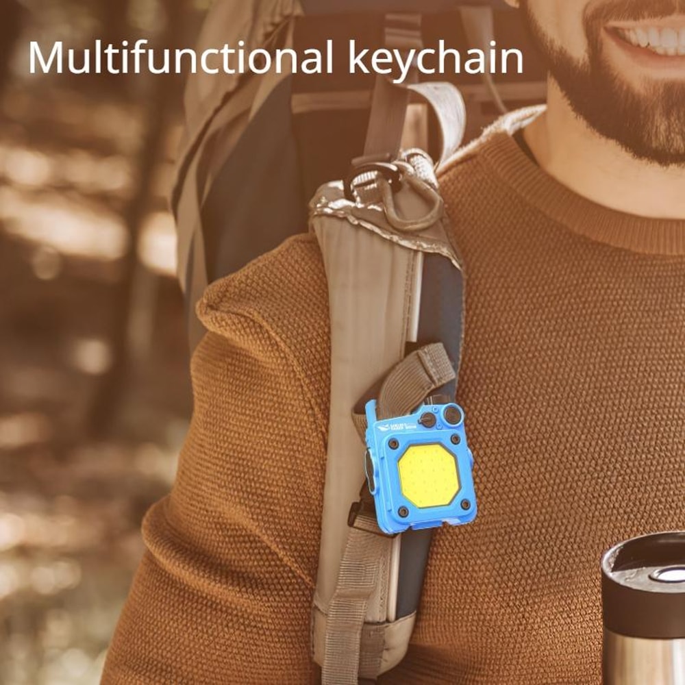 Mini Keychain COB Flashlight USB Rechargeable Magnetic Work Light For Camping Emergency Use 9