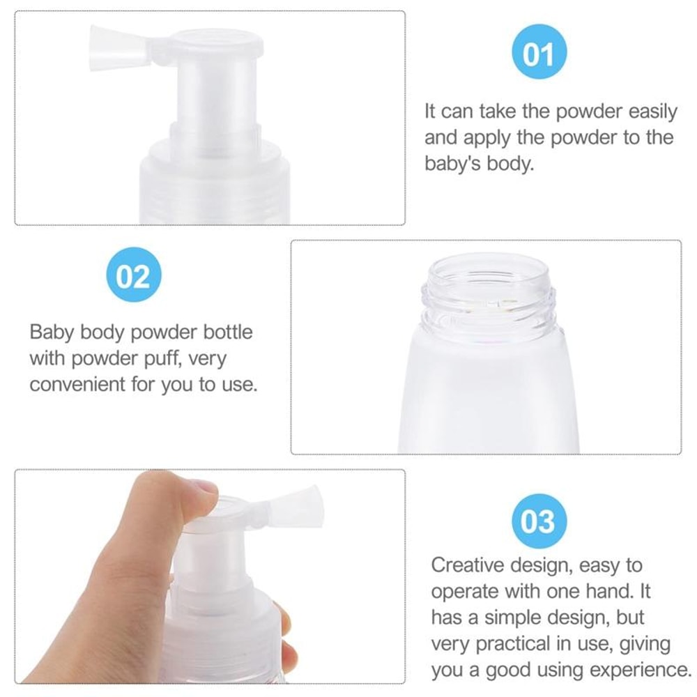 Portable 180ml Powder Spray Bottle Easy Refill Prickly Heat Powder Dispenser For Travel Daily Use 3