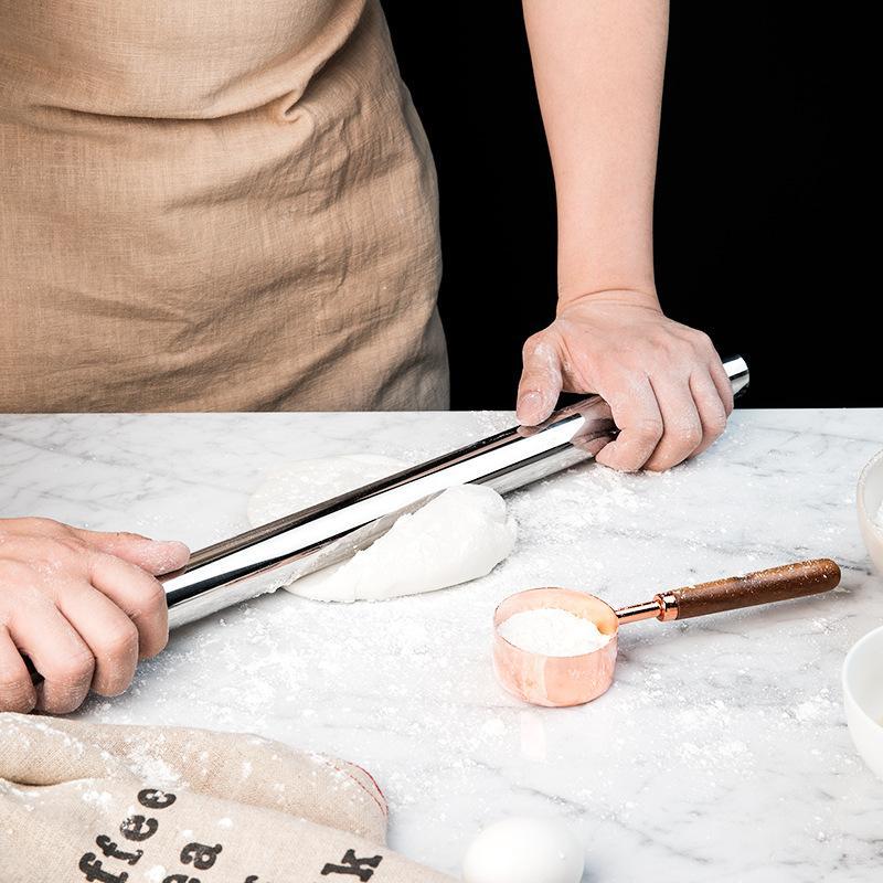 Stainless Steel Rolling Pin for Baking Dough, Smooth Stainless Steel Rolling Pin, Baking Dough Roller