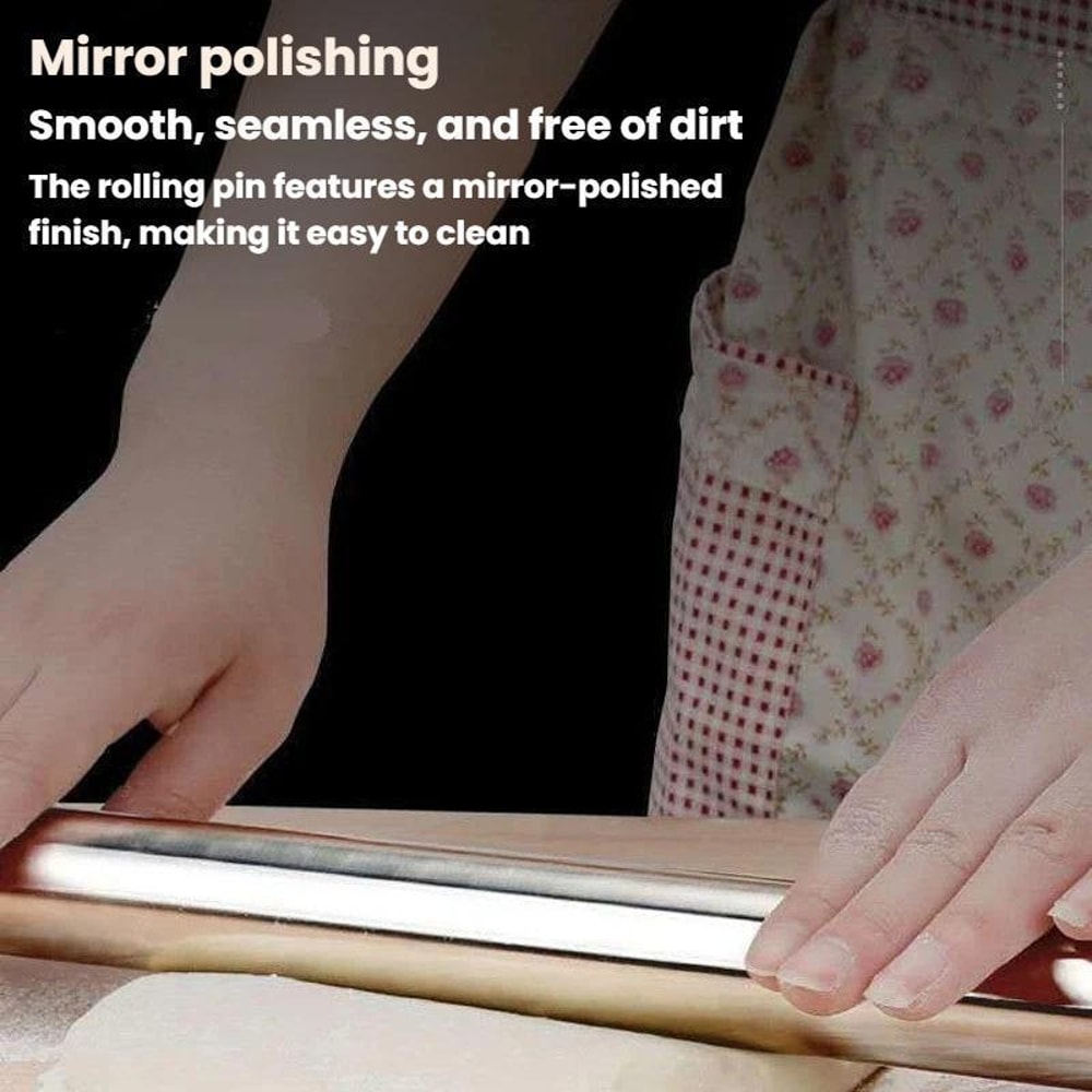 Stainless Steel Rolling Pin for Baking Dough, Smooth Stainless Steel Rolling Pin, Baking Dough Roller