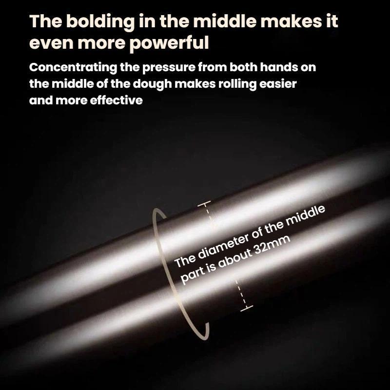 Stainless Steel Rolling Pin for Baking Dough, Smooth Stainless Steel Rolling Pin, Baking Dough Roller