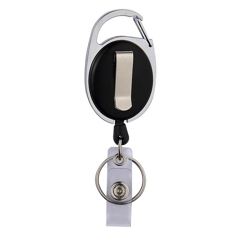 Retractable Badge Reel Keychain With Ceramic Clay Design Durable ID Holder Clip 3