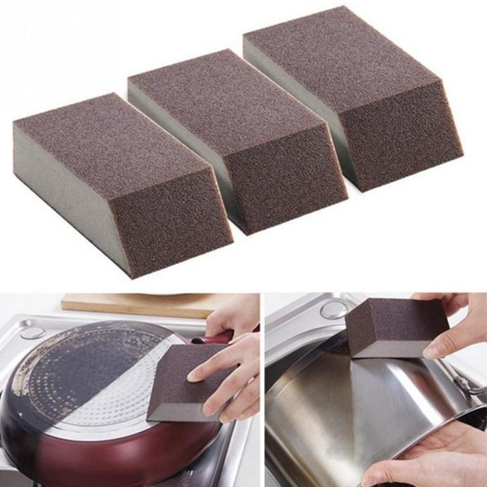 Rust Remover Sponge Scouring Pad Kitchen Emery Clean Tool for Pots, Pans & Stubborn Stains