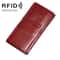 RFID Blocking Leather Wallet Clutch For Women Multi Card Organizer Anti Theft Purse 6