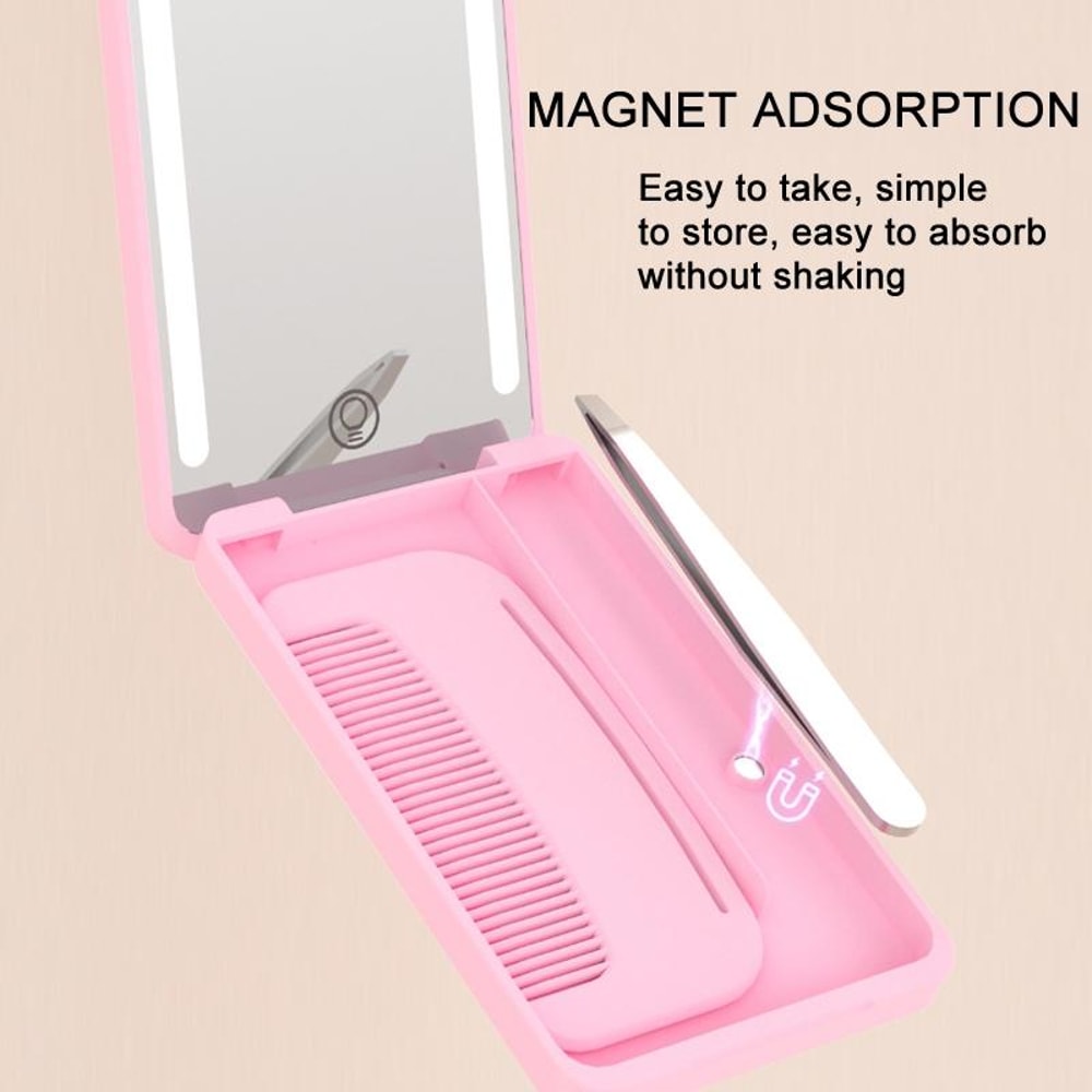 Rechargeable LED Makeup Mirror Travel Kit With Smart Light Portable Cosmetic Mirror 4