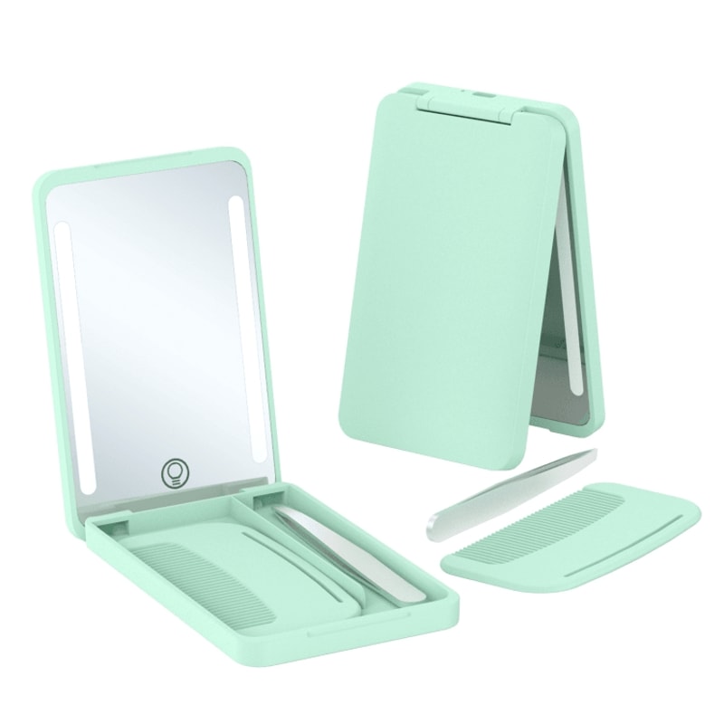 Rechargeable LED Makeup Mirror Travel Kit With Smart Light Portable Cosmetic Mirror 6