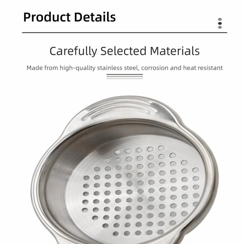Stainless Steel Can Strainer Dual Handle Non-Slip Draining Tool for Kitchen Cans and Food Prep