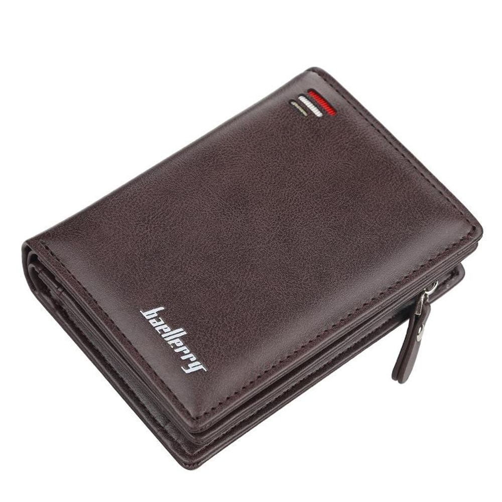 Men Slim Card Holder Wallet With Coin Pocket Compact Men Leather Wallet 8