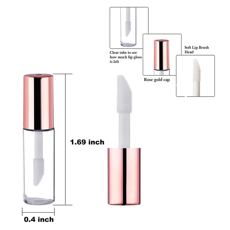 Mini Lip Gloss Bottles Refillable Lip Gloss Tubes Set For DIY Samples Travel 3