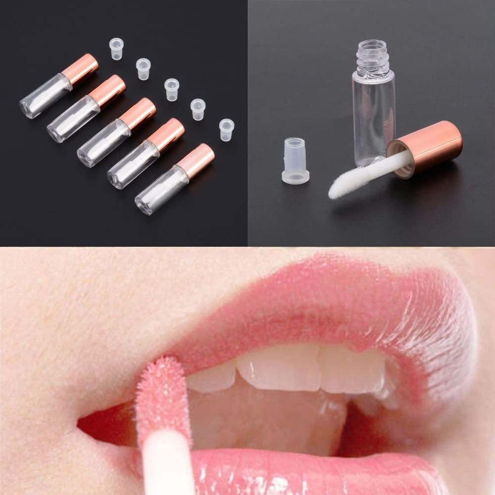 Mini Lip Gloss Bottles Refillable Lip Gloss Tubes Set For DIY Samples Travel 8