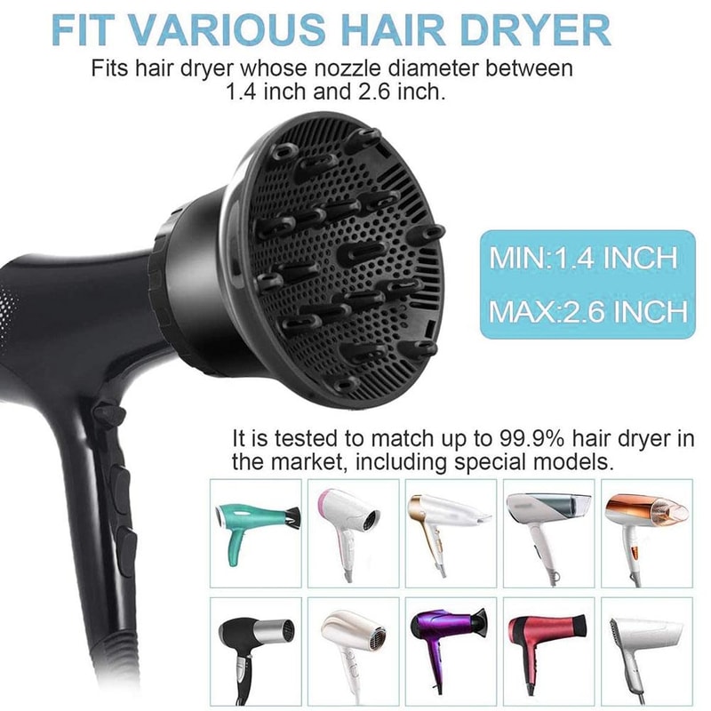 Universal Hair Diffuser For Blow Dryer Rotatable Curl Enhancer Large Hood Attachment 2