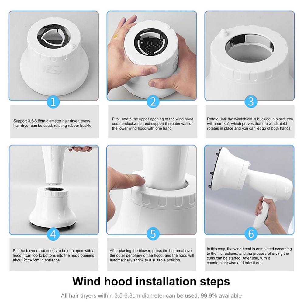 Universal Hair Diffuser For Blow Dryer Rotatable Curl Enhancer Large Hood Attachment 4