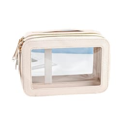 large capacity waterproof travel makeup bag with wet dry separation transparent organizer