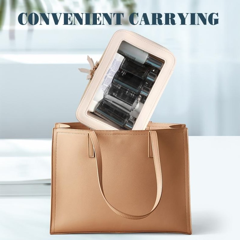 Large Capacity Waterproof Travel Makeup Bag With Wet Dry Separation Transparent Organizer 3