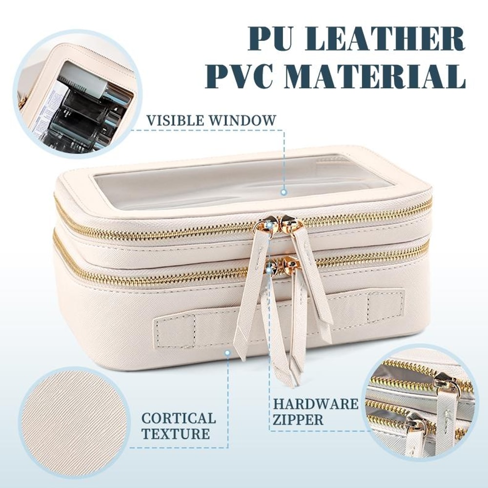 Large Capacity Waterproof Travel Makeup Bag With Wet Dry Separation Transparent Organizer 8