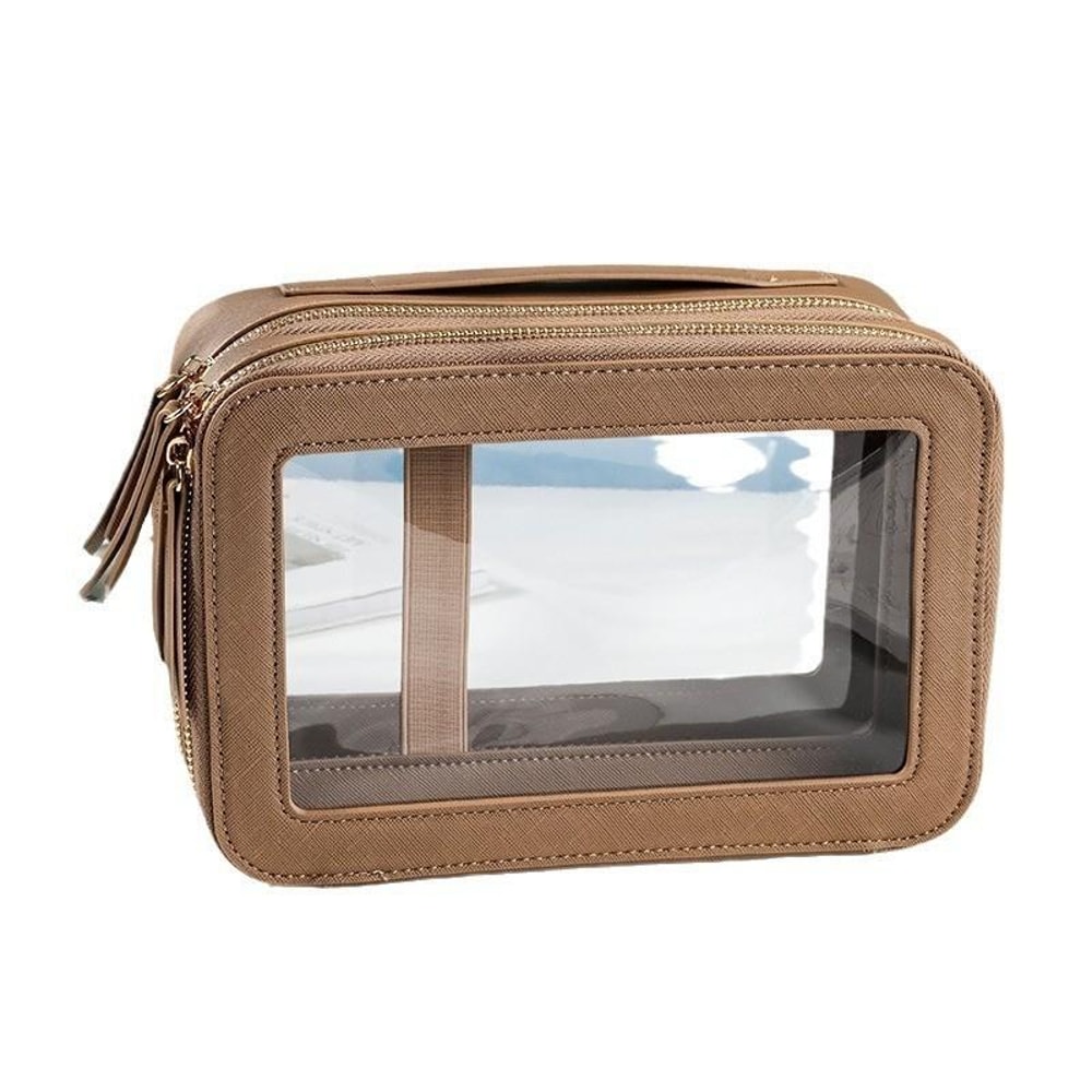 Large Capacity Waterproof Travel Makeup Bag With Wet Dry Separation Transparent Organizer 5