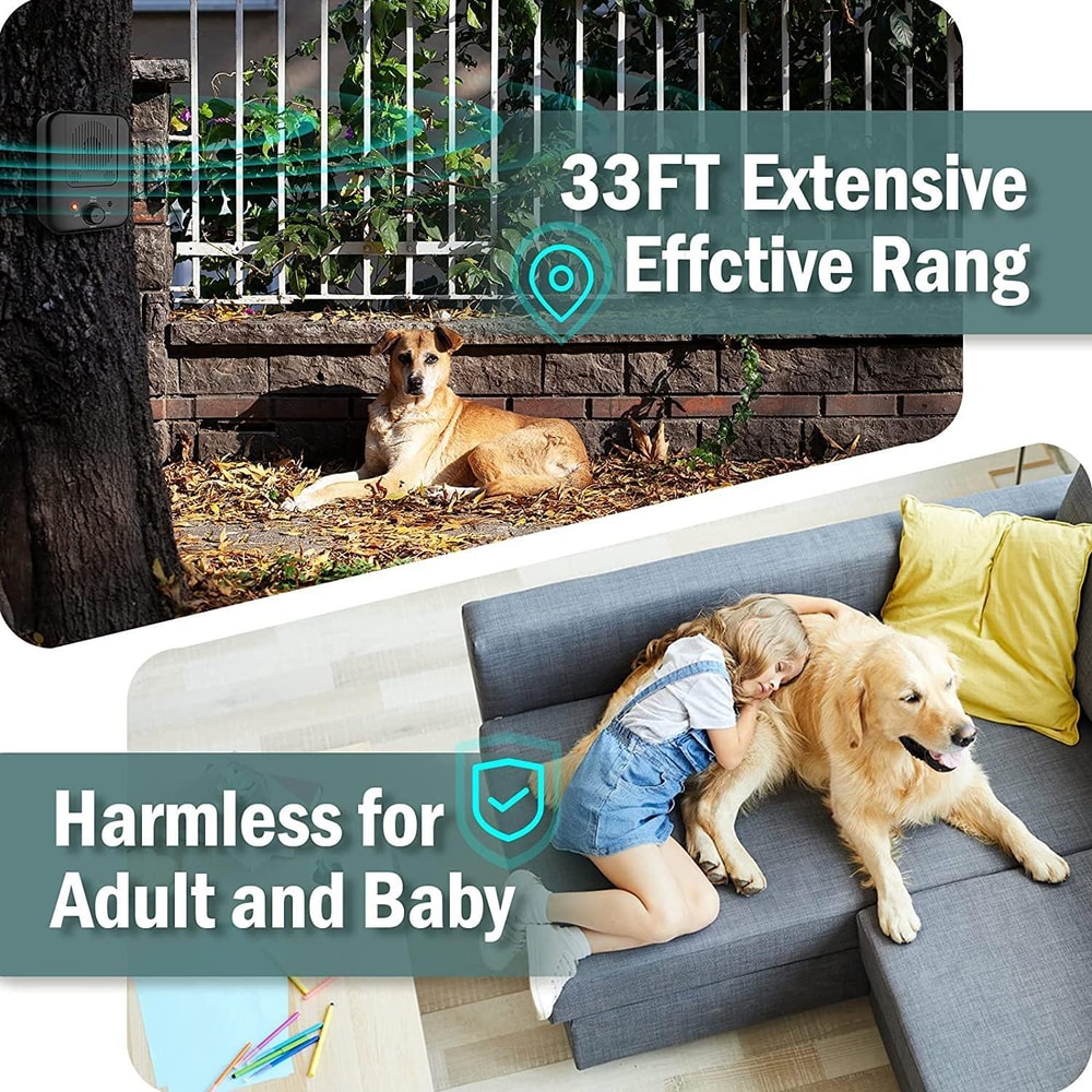 Ultrasonic Bark Control Device Outdoor Dog Bark Deterrent With 15m Range 6