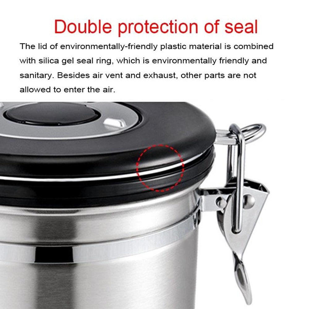 Stainless Steel Airtight Coffee Canister With CO2 Vent Valve Date Wheel Coffee Bean Storage Contai 5