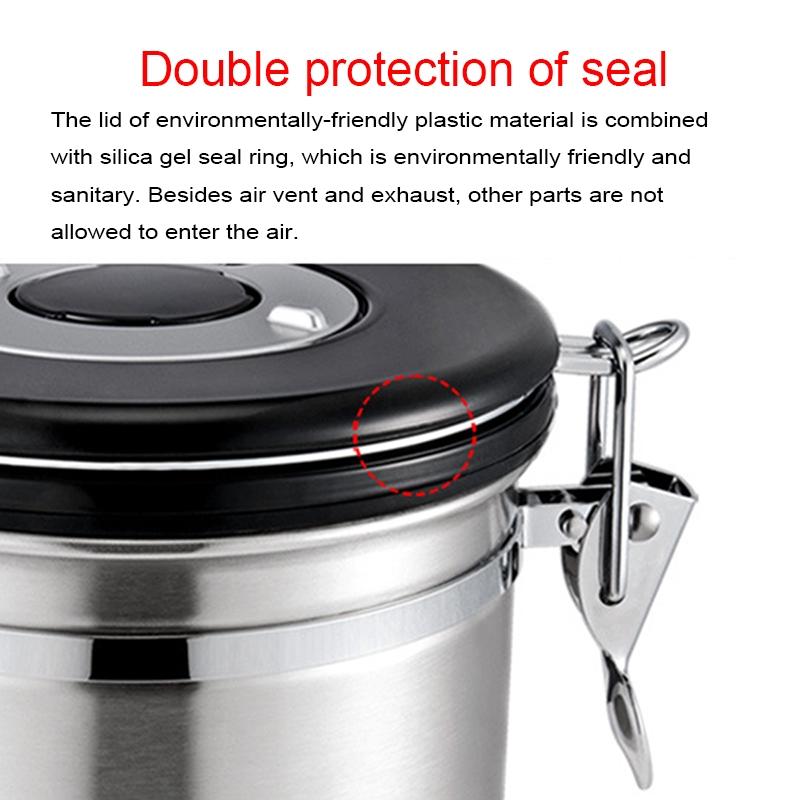 Stainless Steel Airtight Coffee Canister With CO2 Vent Valve Date Wheel Coffee Bean Storage Contai 5