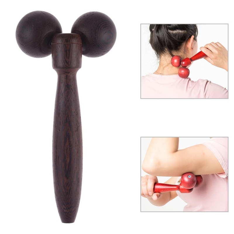 Wenge Wood Manual Body Roller Massager For Trigger Point Relief 0