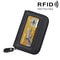 RFID Blocking Leather Card Holder Wallet Slim Zipper Cowhide Organizer With 12 Slots 7