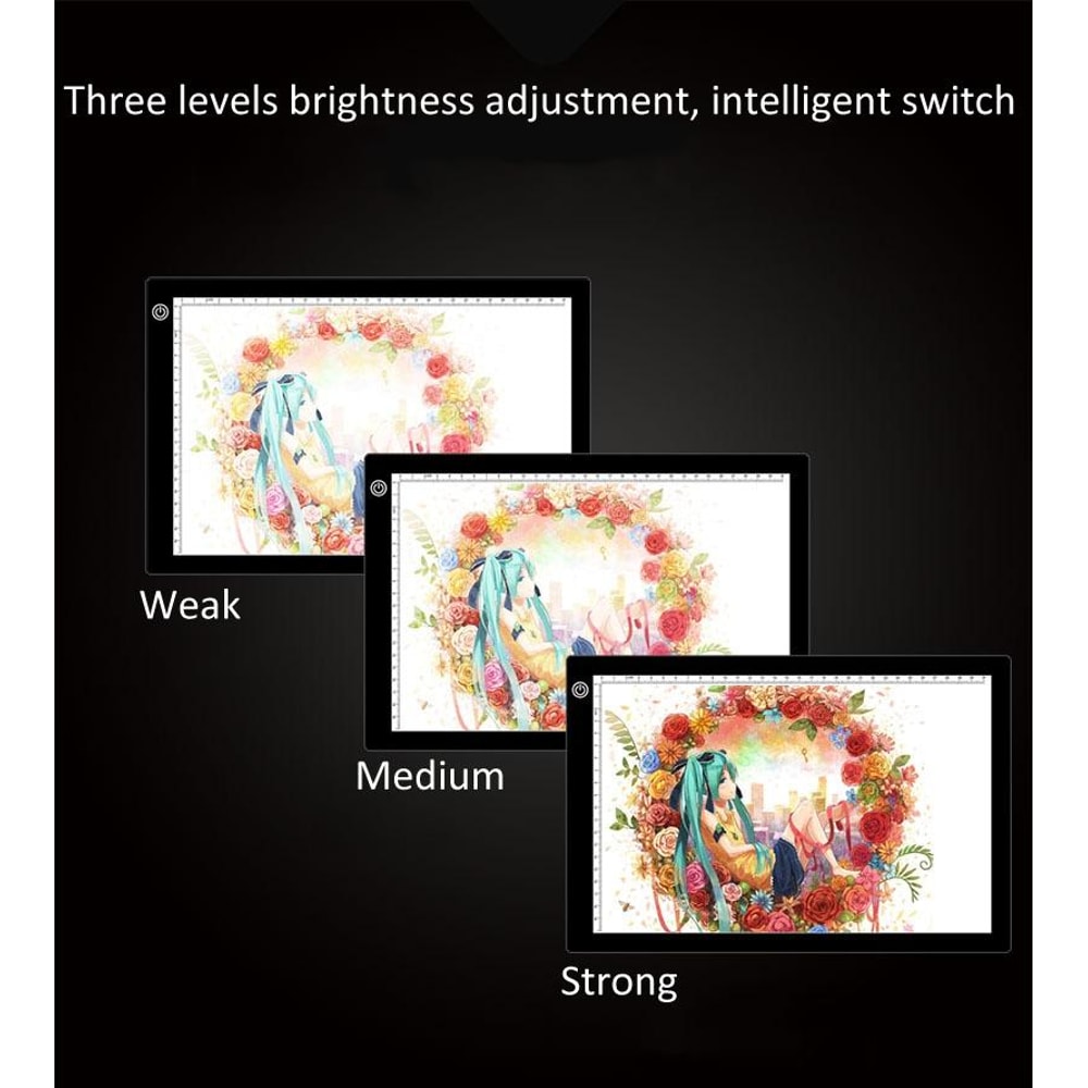 A4 LED Light Pad for Tracing Drawing Stepless Dimmable USB Copy Board