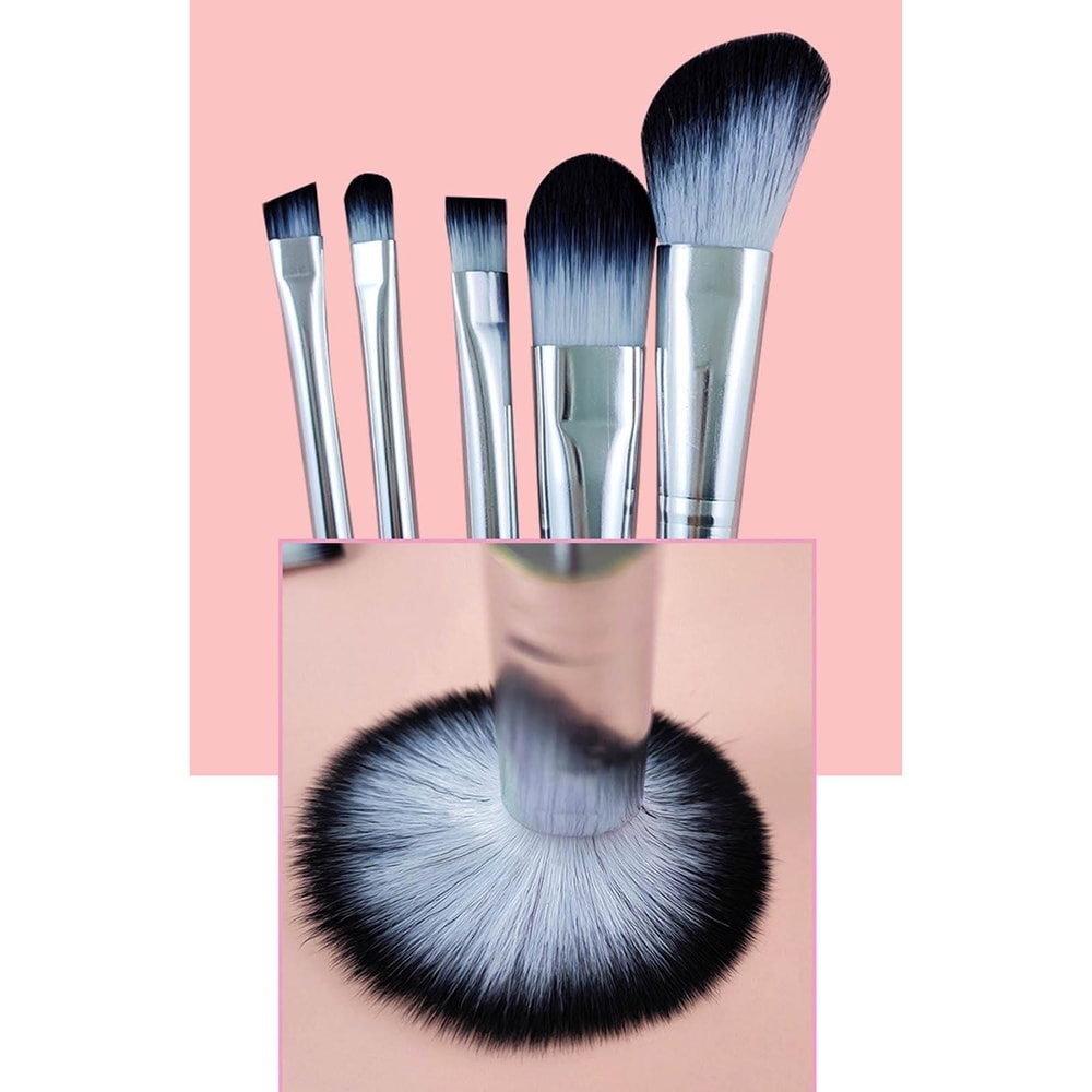 5 In 1 DIY Makeup Brush Set With Customizable Beaded Metal Handles Soft Bristle Beauty Tools 3